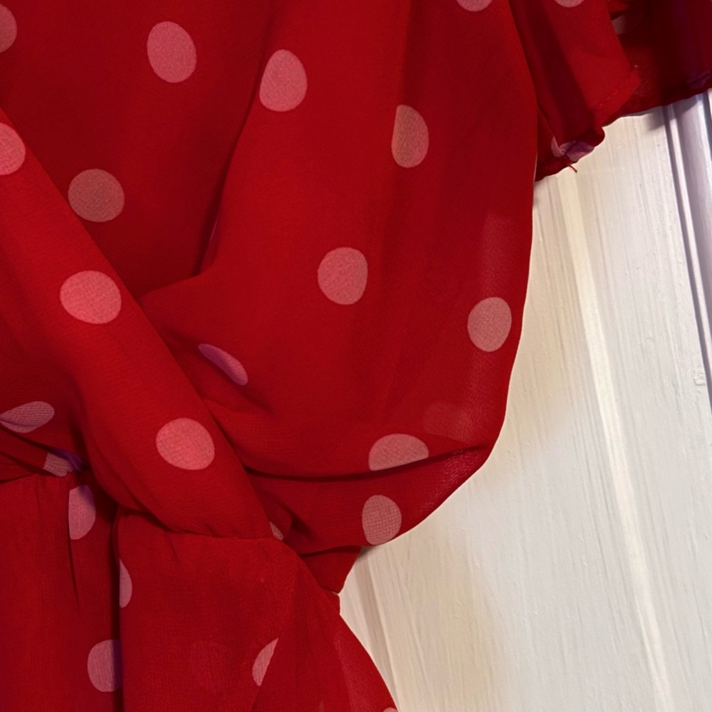 Red polka dot dress